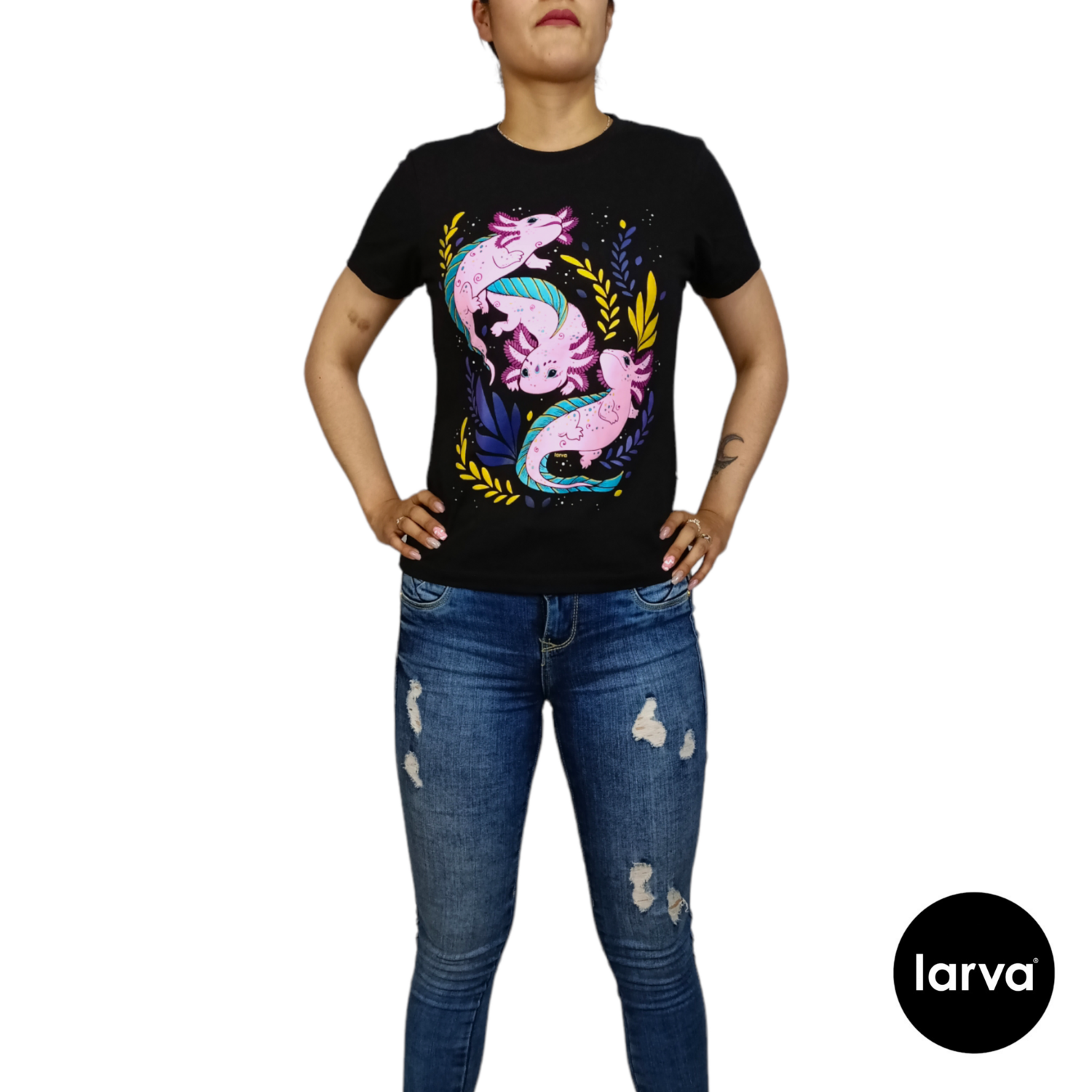 BLUSA NEGRO AJOLOTES COSMICOS S