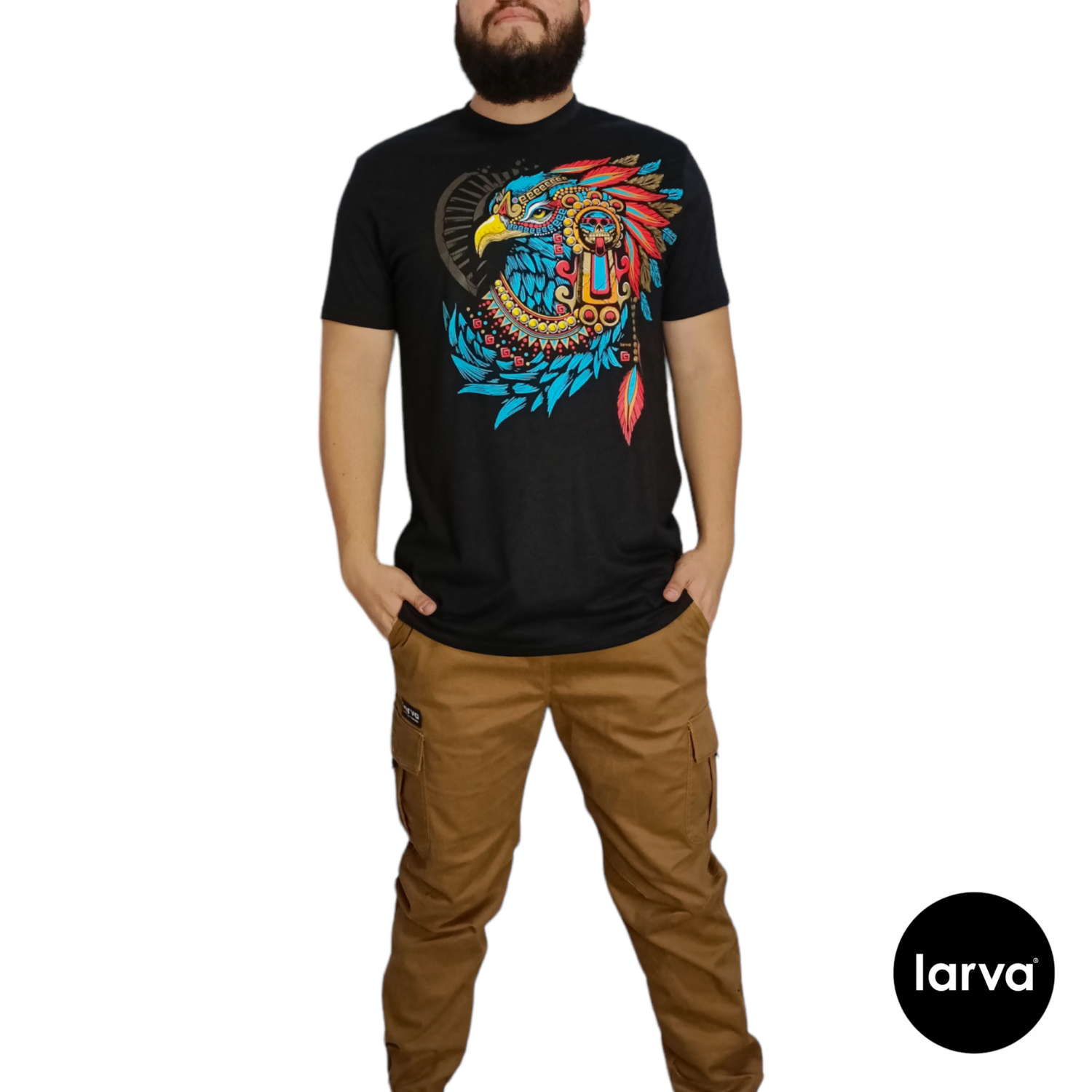 PLAYERA NEGRO AGUILA PREHISPANICA