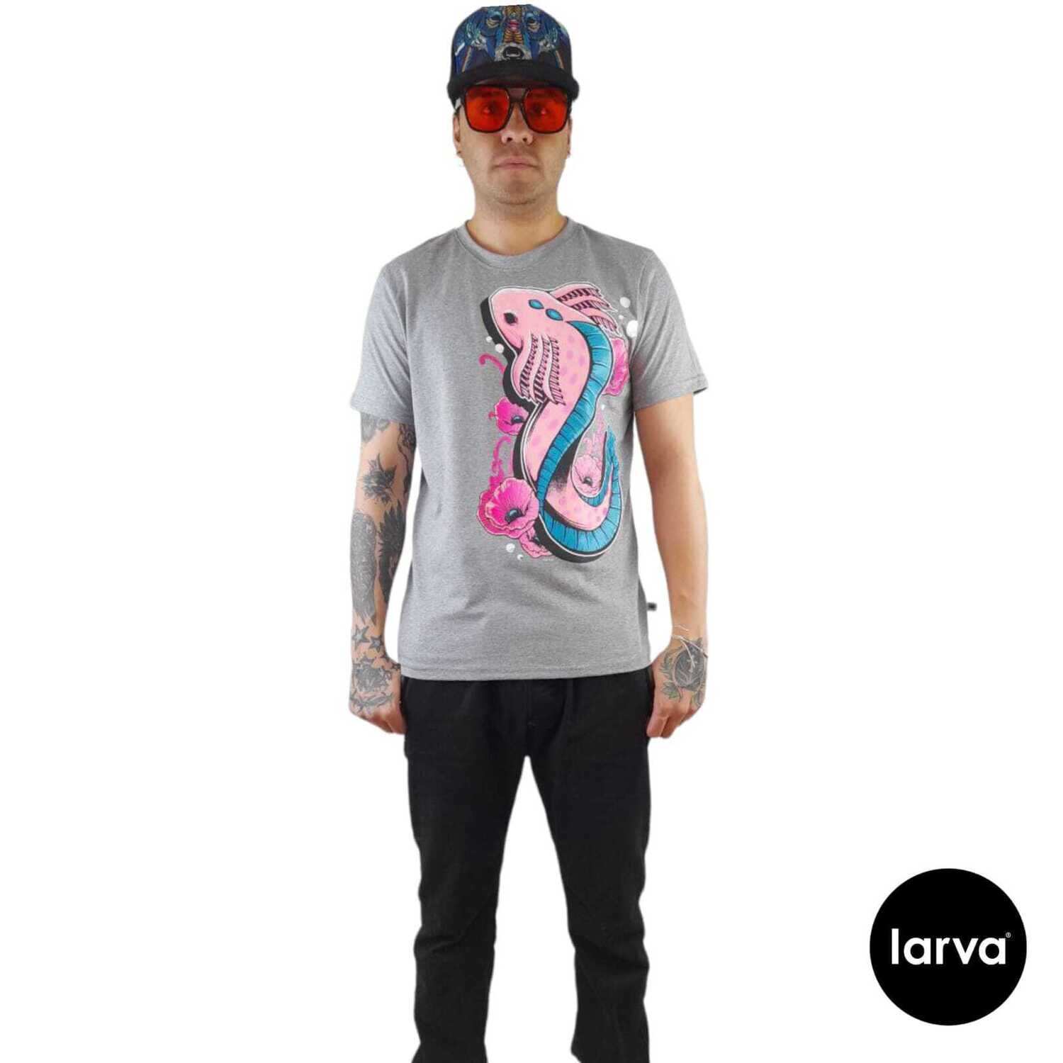 PLAYERA GRIS JASPE AXOLOTL FLORES L