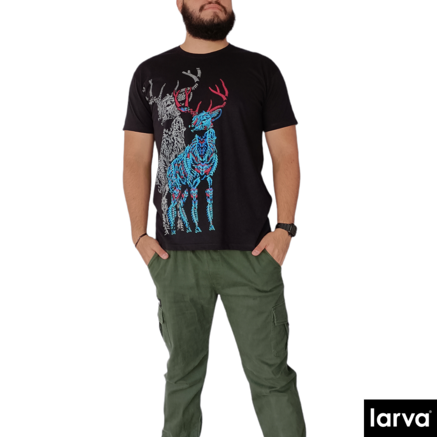 PLAYERA NEGRO VENADO VIENTO S