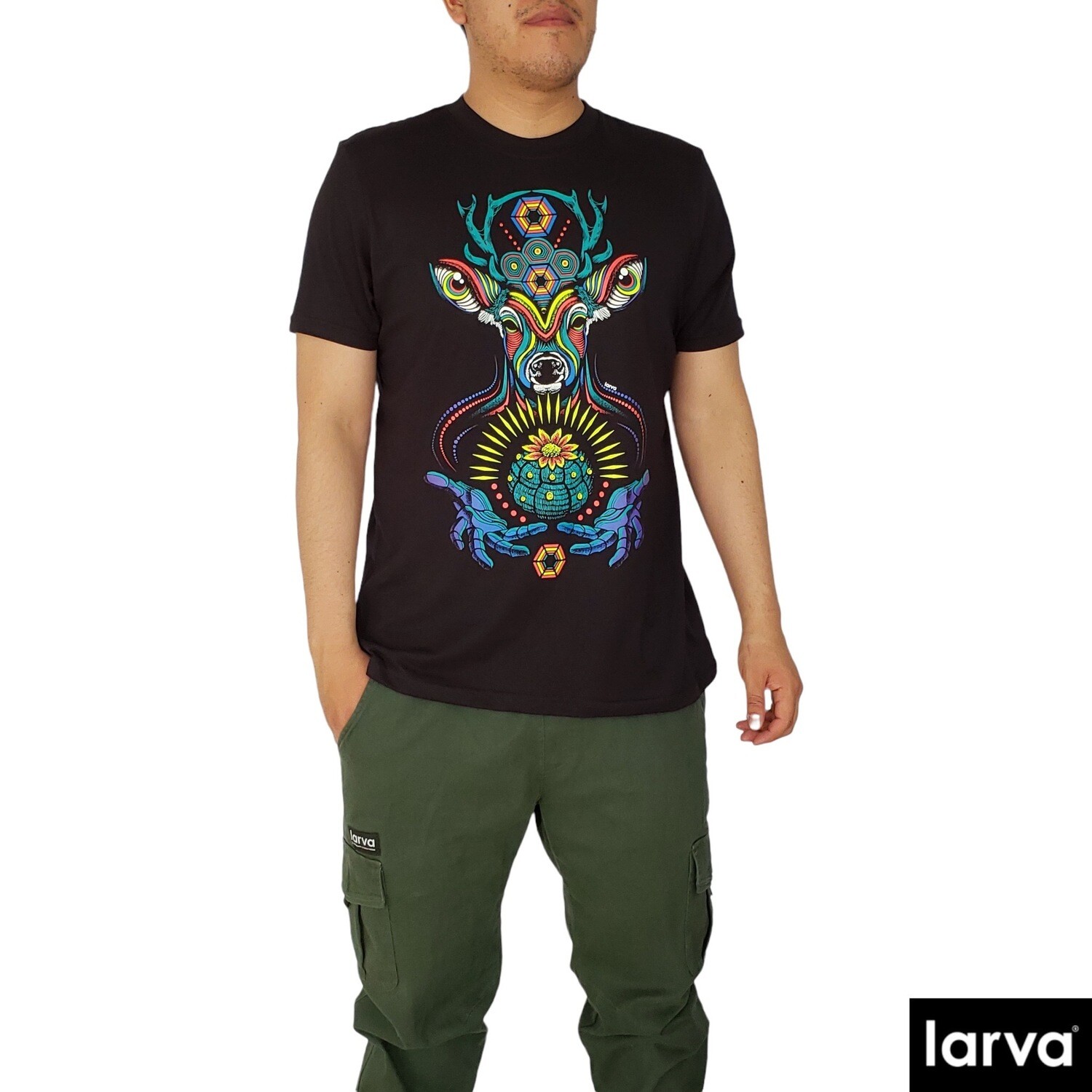 PLAYERA NEGRO VENADO CHAMAN M