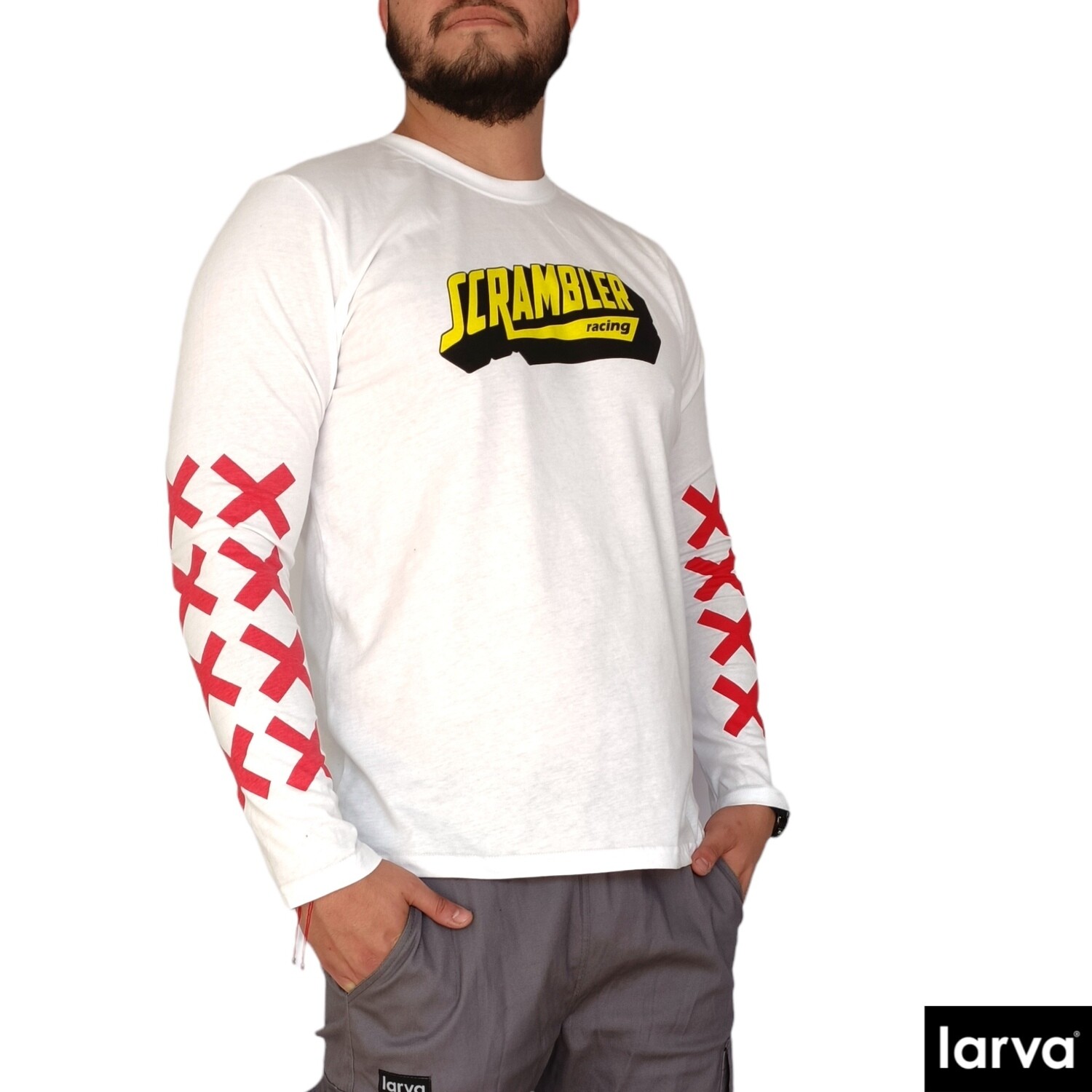 HBML BLANCO SCRAMBLER RACING L