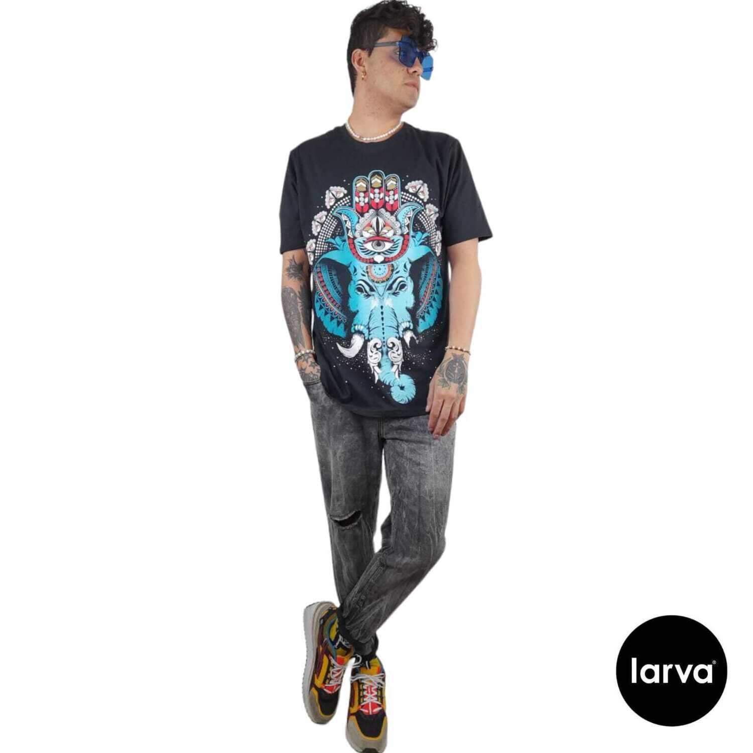 PLAYERA NEGRO GANESH HAMSA MANTRA XL