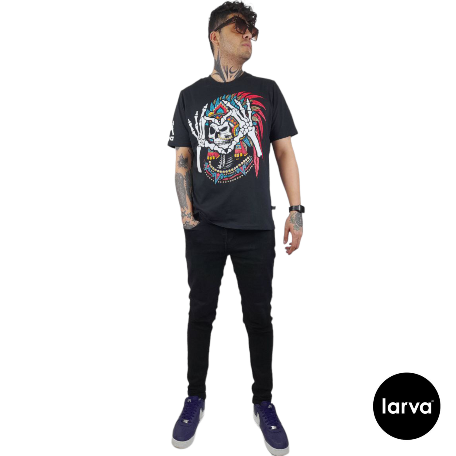 PLAYERA NEGRO MICTLAN LOVE XL