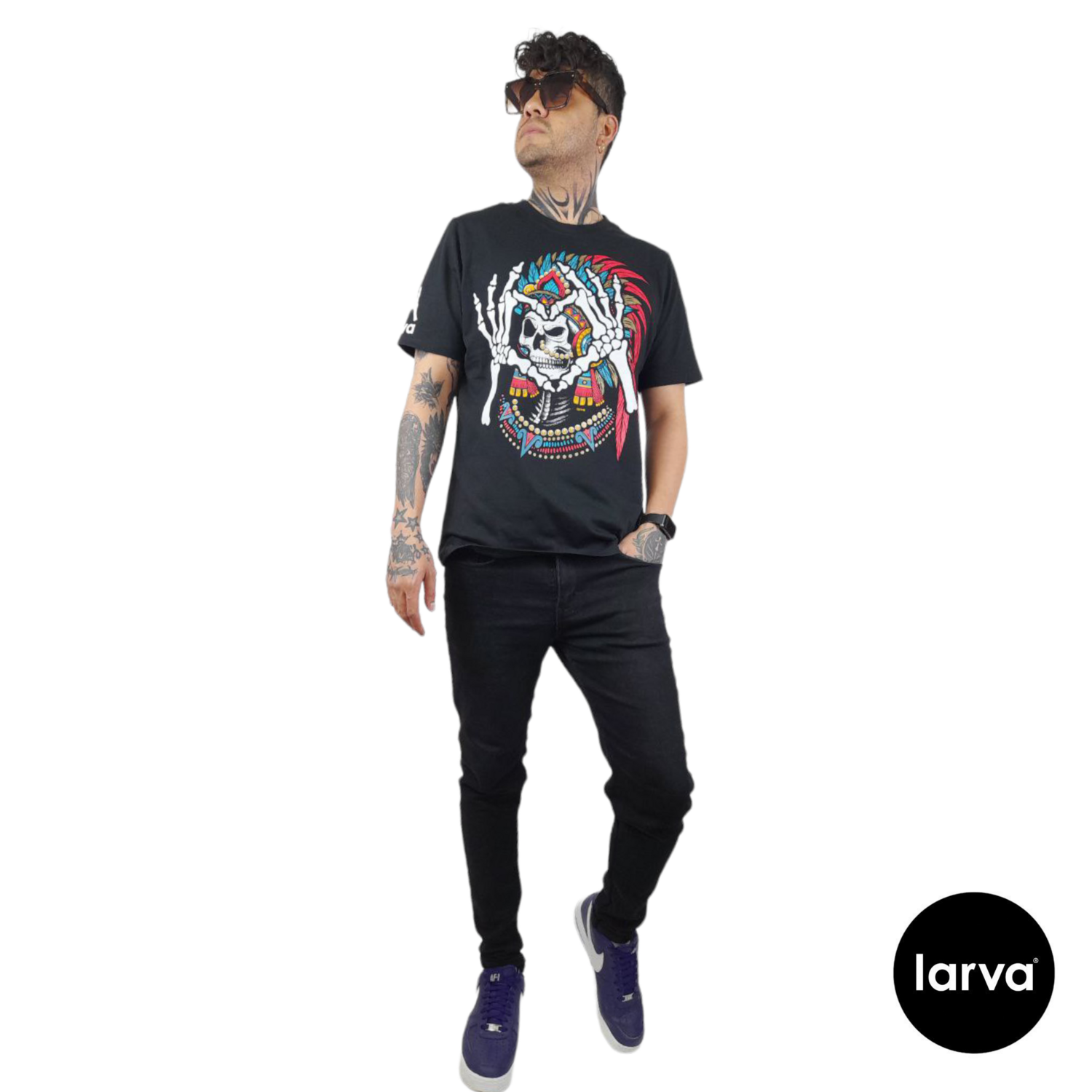 PLAYERA NEGRO MICTLAN LOVE S