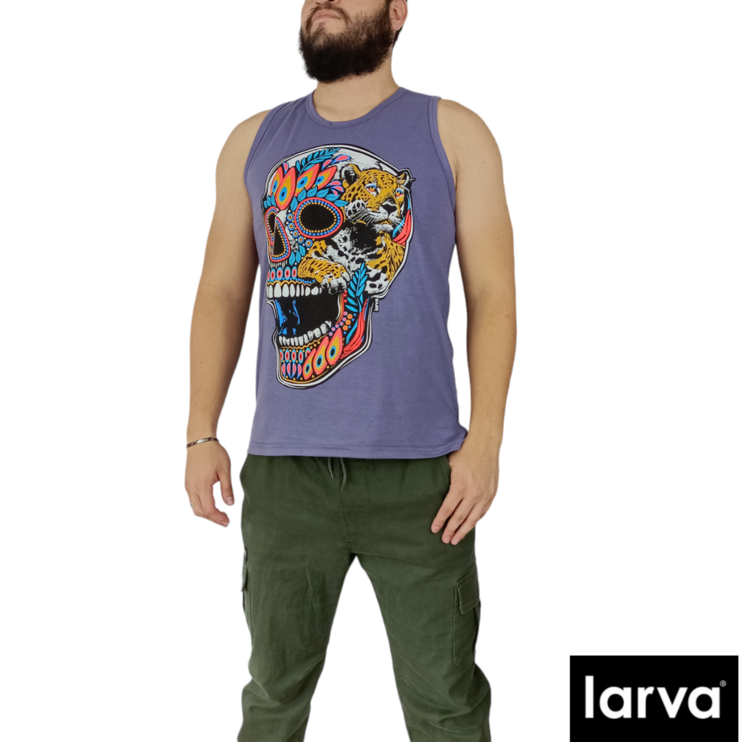 CAMISETA PURPURA CALAVERA JAGUAR L