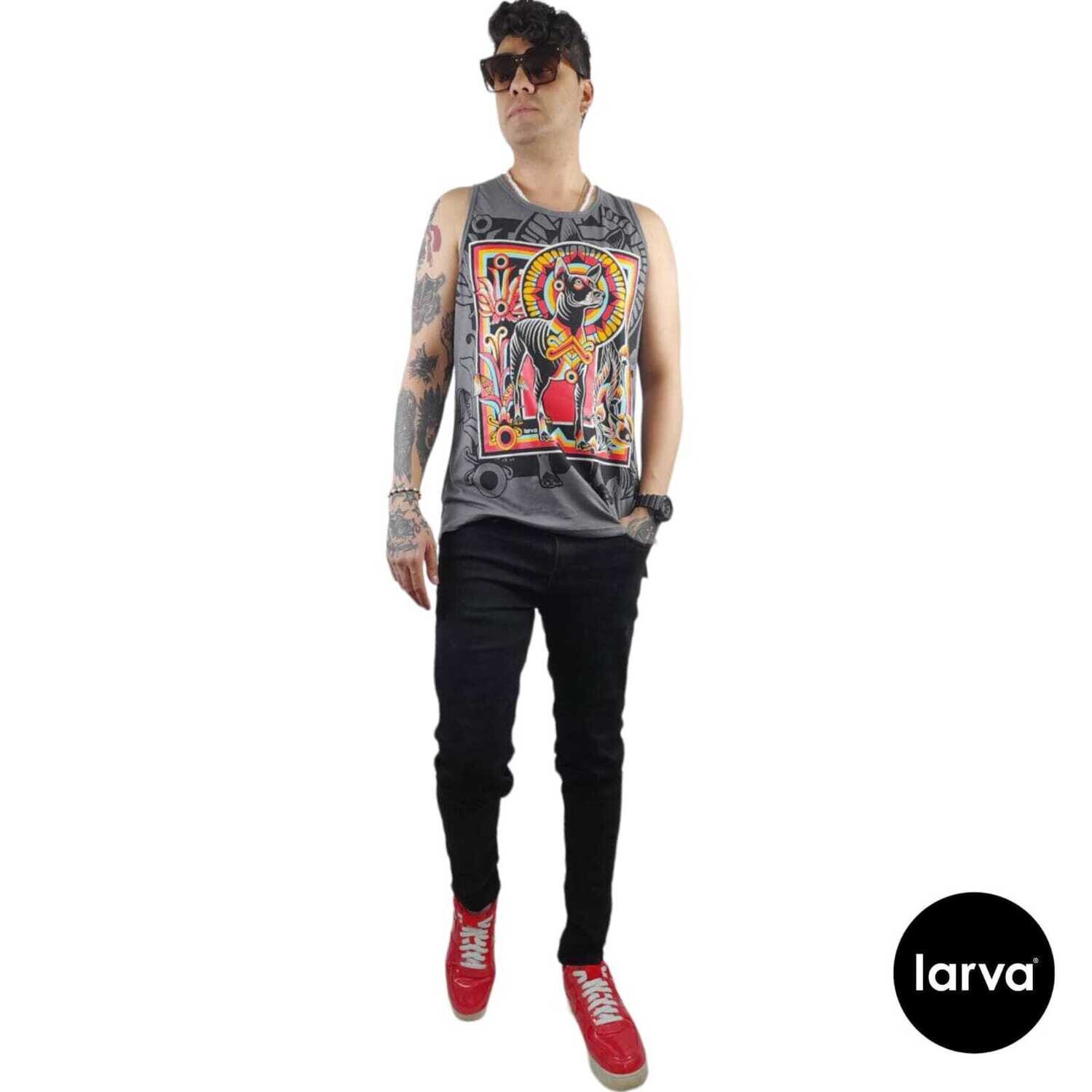 CAMISETA GRIS RATA XOLOTL ARTE MEXICA M