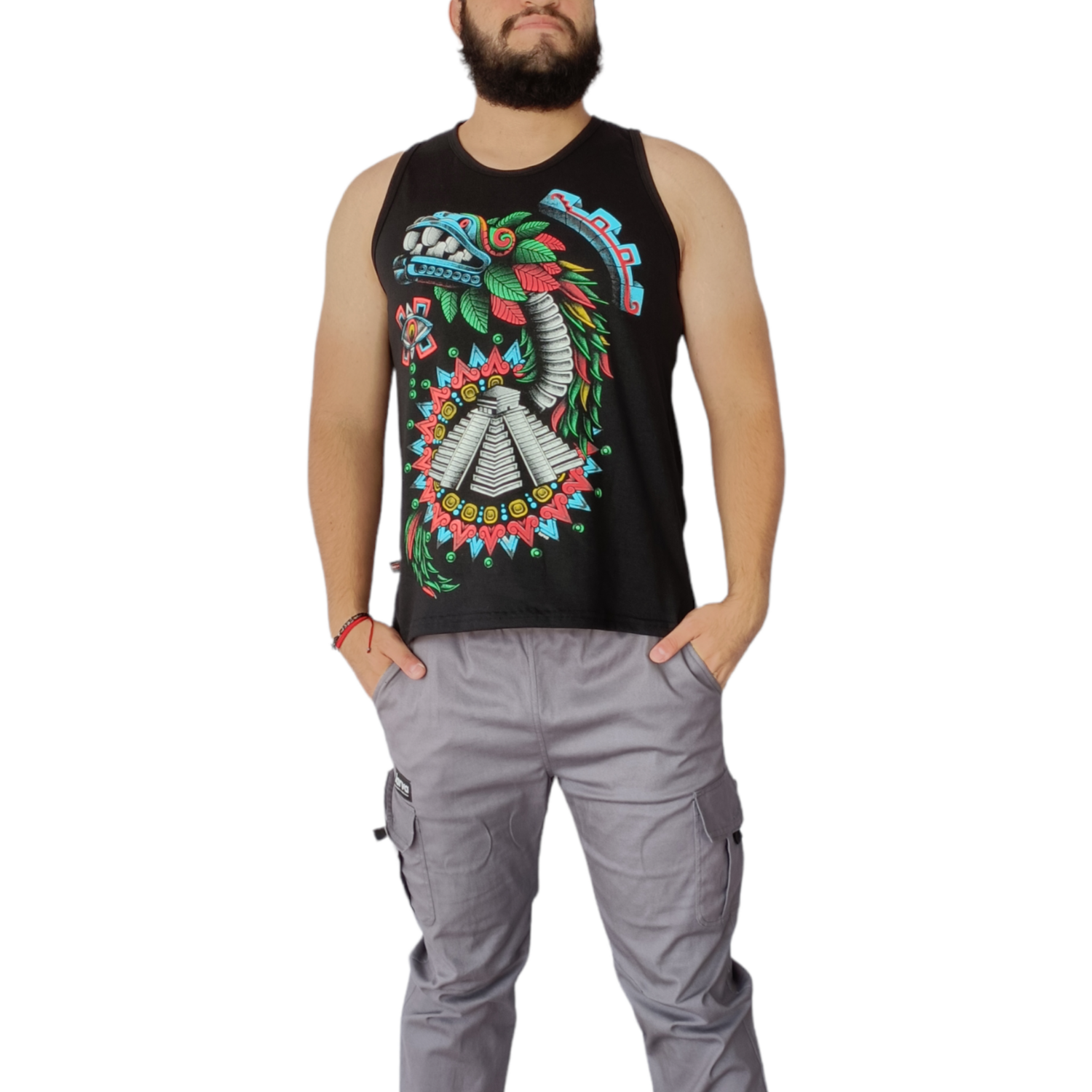 CAMISETA NEGRO QUETZALCOATL PIRAMIDE S