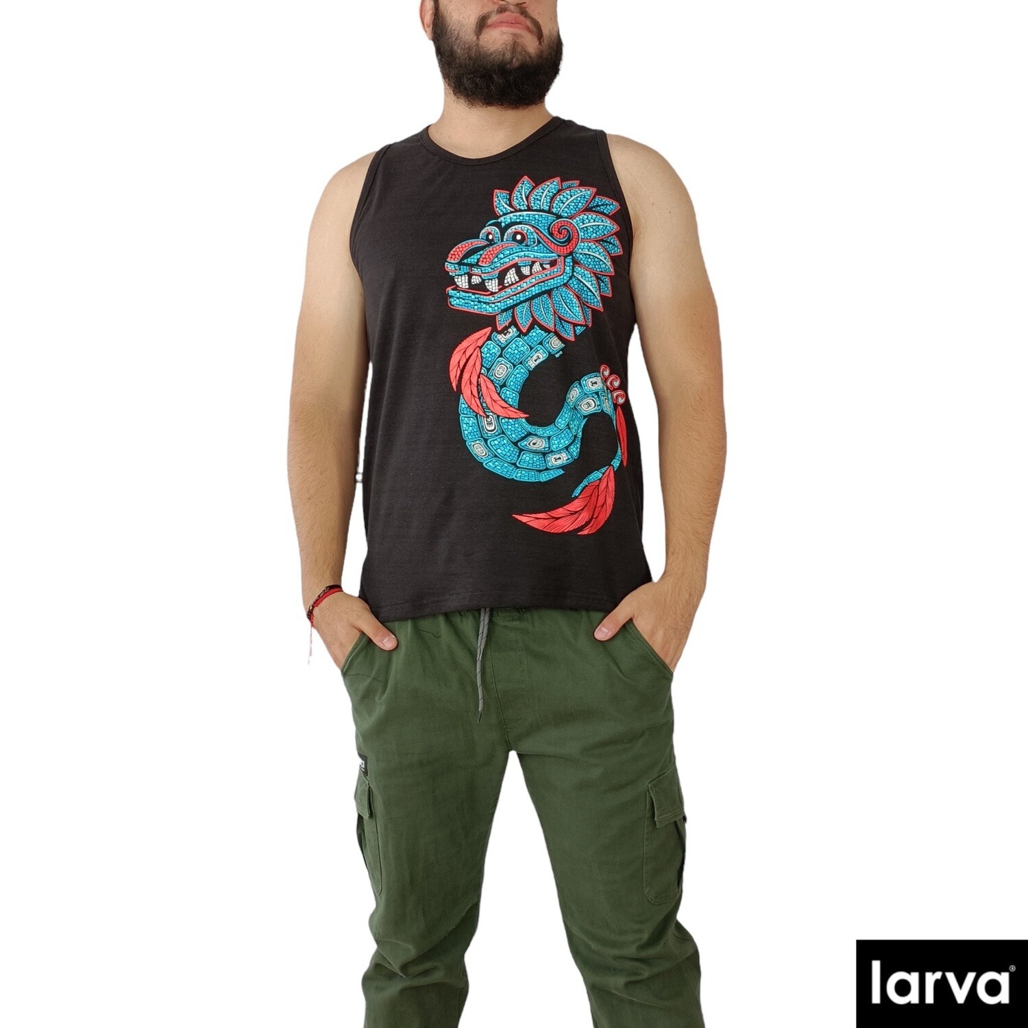CAMISETA NEGRO QUETZALCOATL VITRAL S