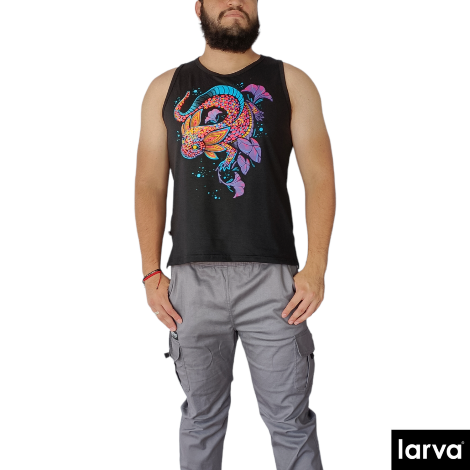 CAMISETA NEGRO AXOLOTL BURBUJAS M