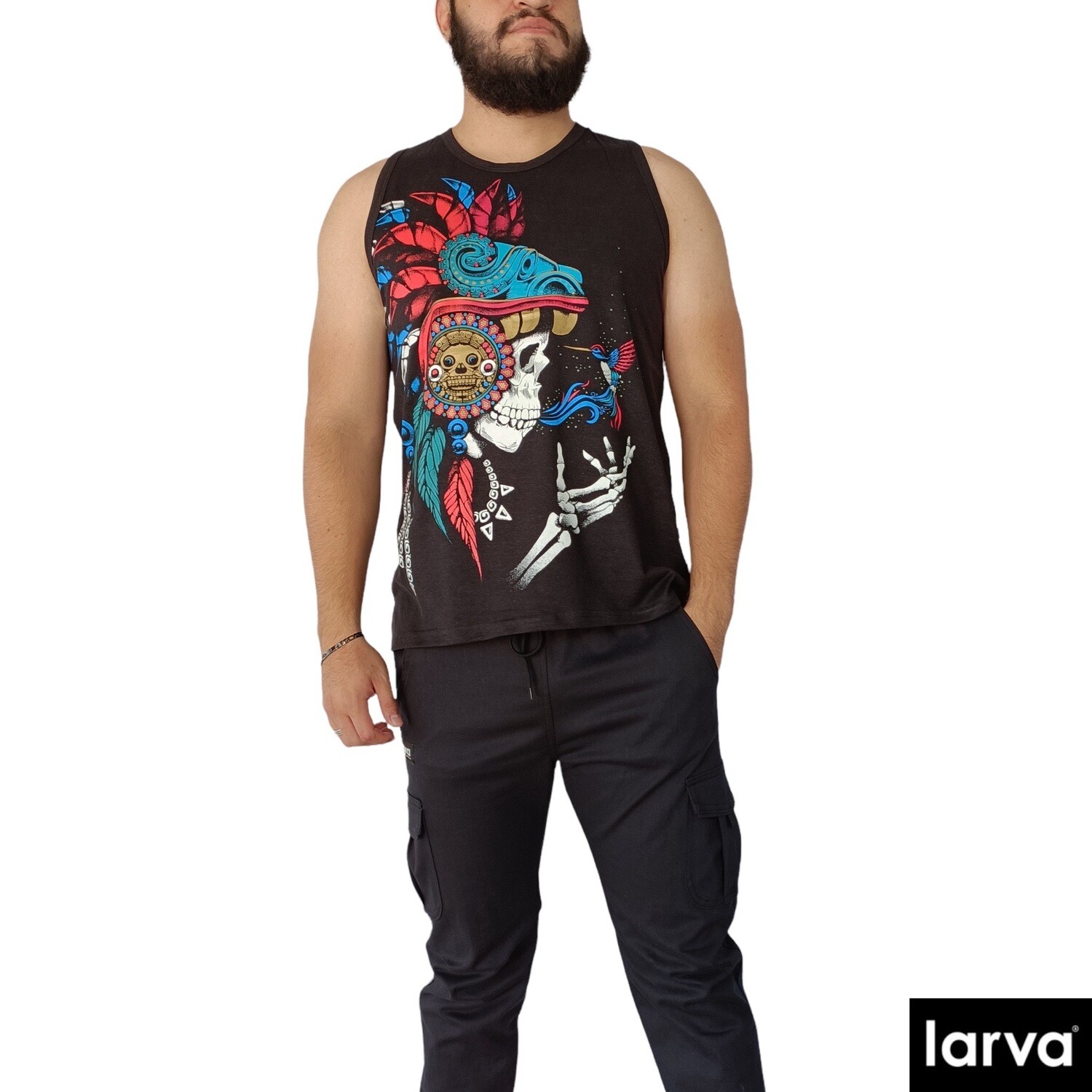 CAMISETA NEGRO CRANEO COLIBRI S