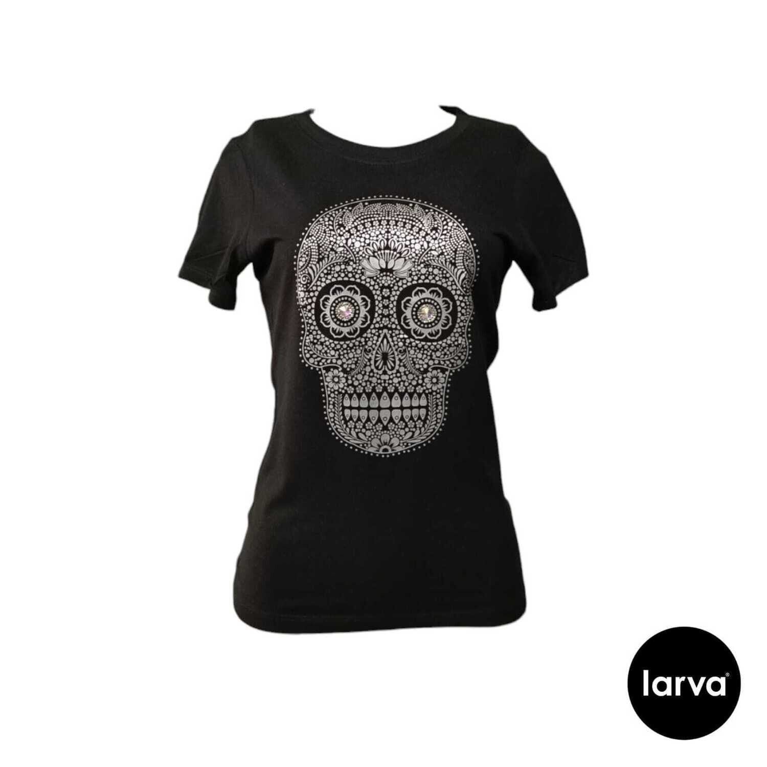 BLUSA NEGRO CALAVERA HUICHOL XL