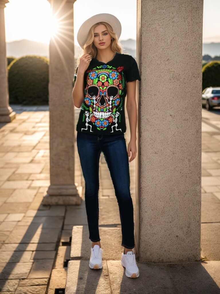 BLUSA NEGRO FIESTA DE MUERTOS L