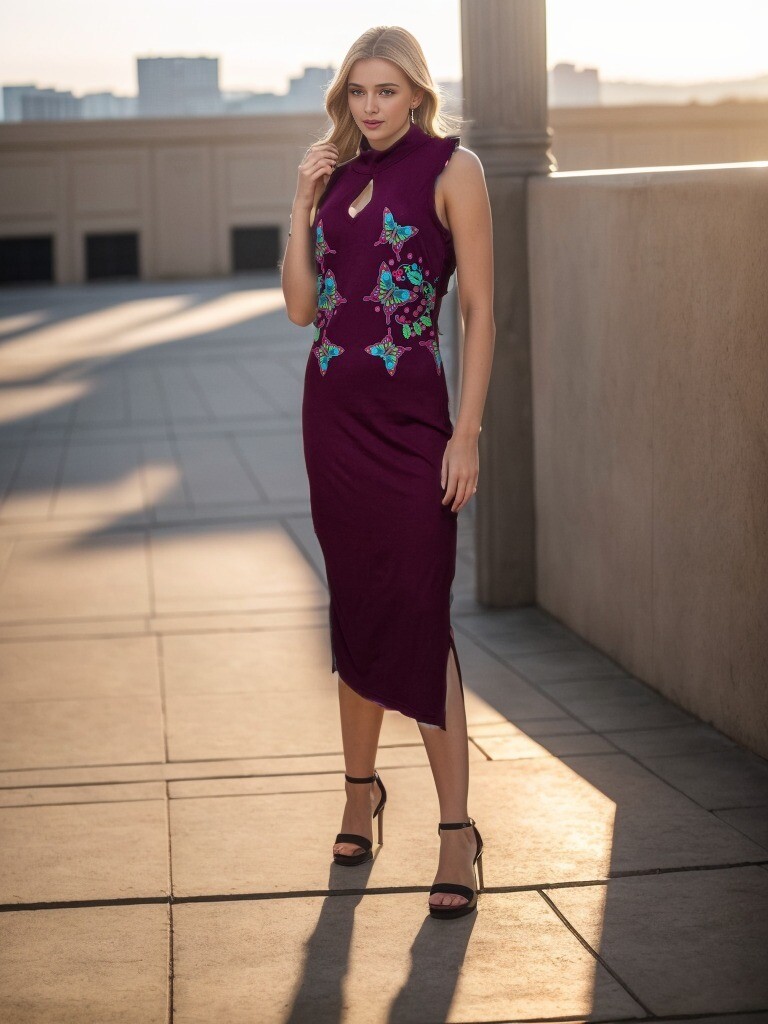 MAXI VEST GOTA VINO MARIPOSA TEJIDO L