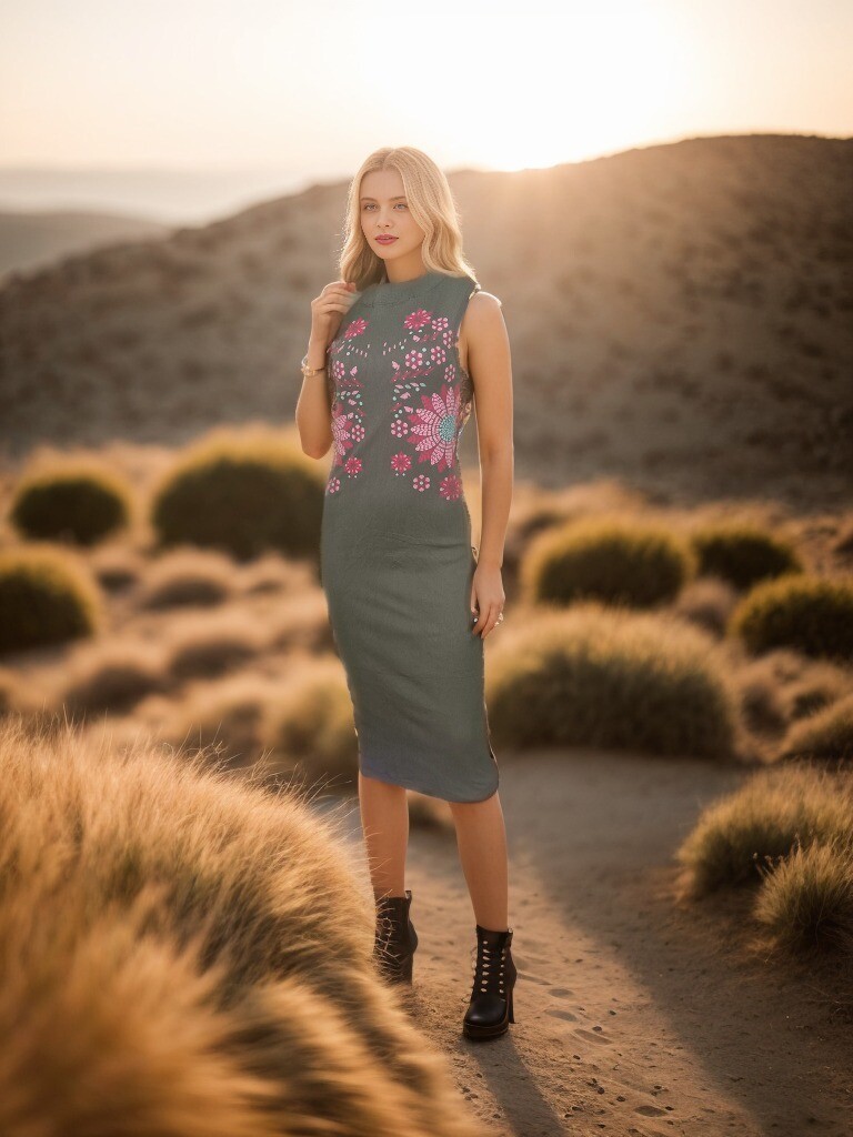 MAXI VEST CA GRIS FLOR BORDADO U