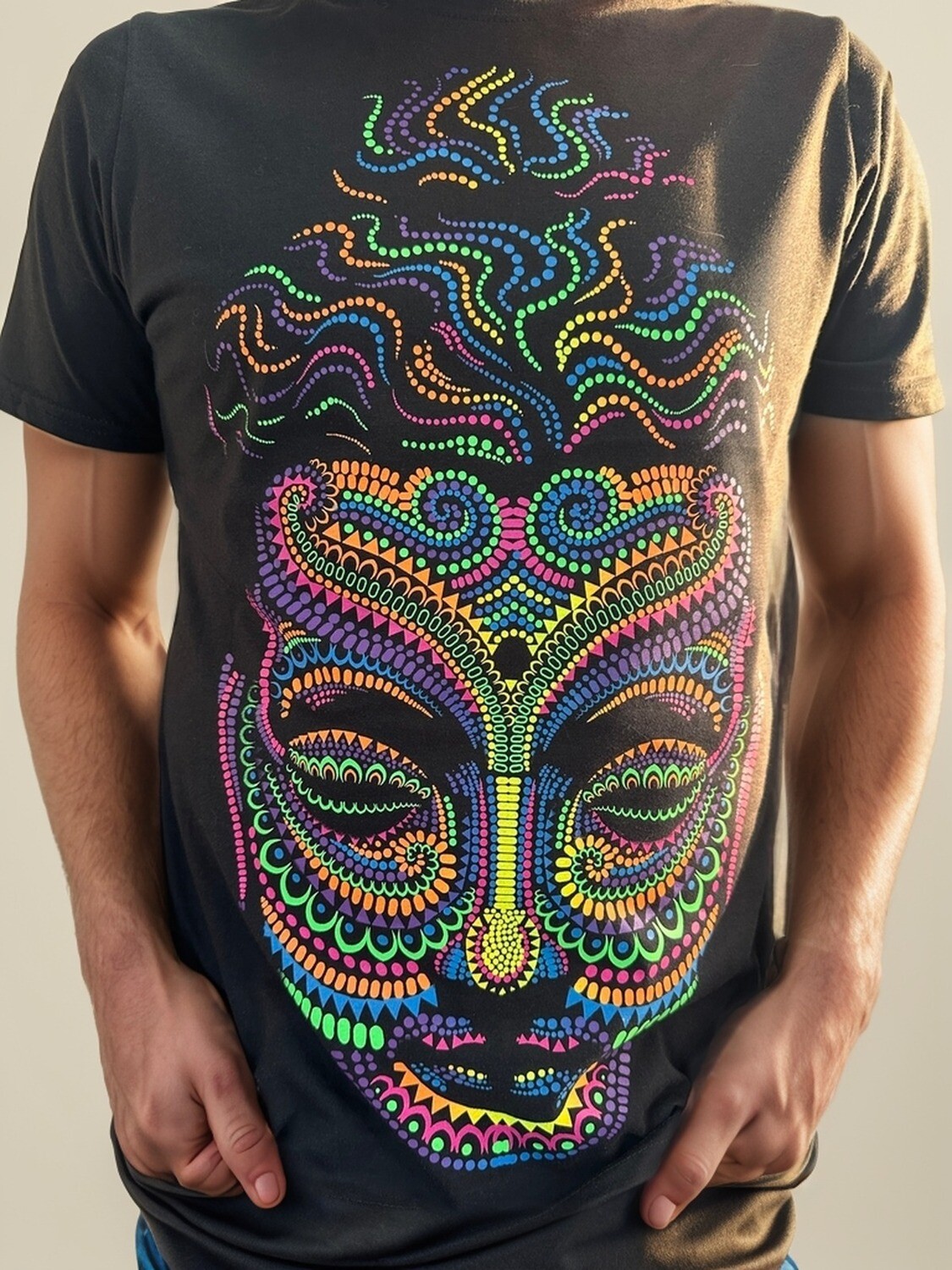 PLAYERA NEGRO BUDA PSYCHO ALEBRIJE S