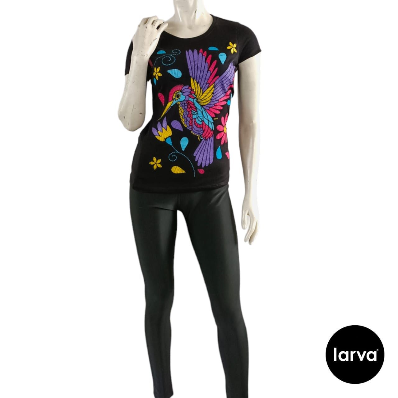 BLUSA	NEGRO COLIBRI FLORAL BORDADO