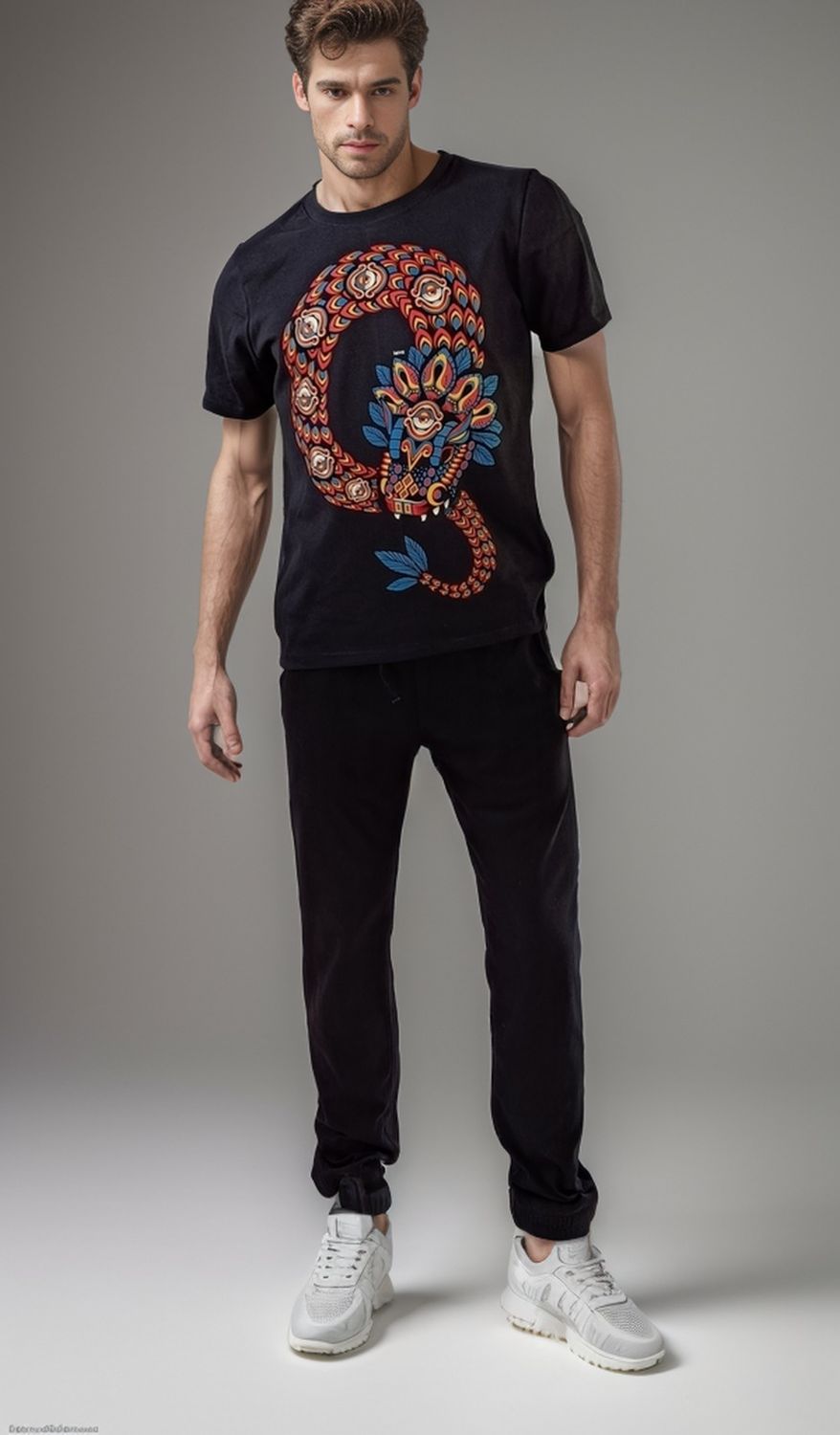 PLAYERA NEGRO	QUETZALCOATL OLLIN