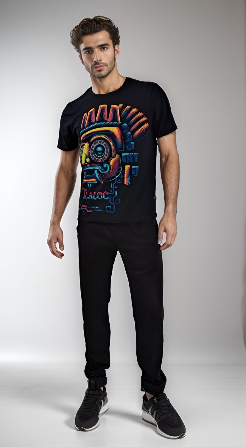 PLAYERA NEGRO TLALOC