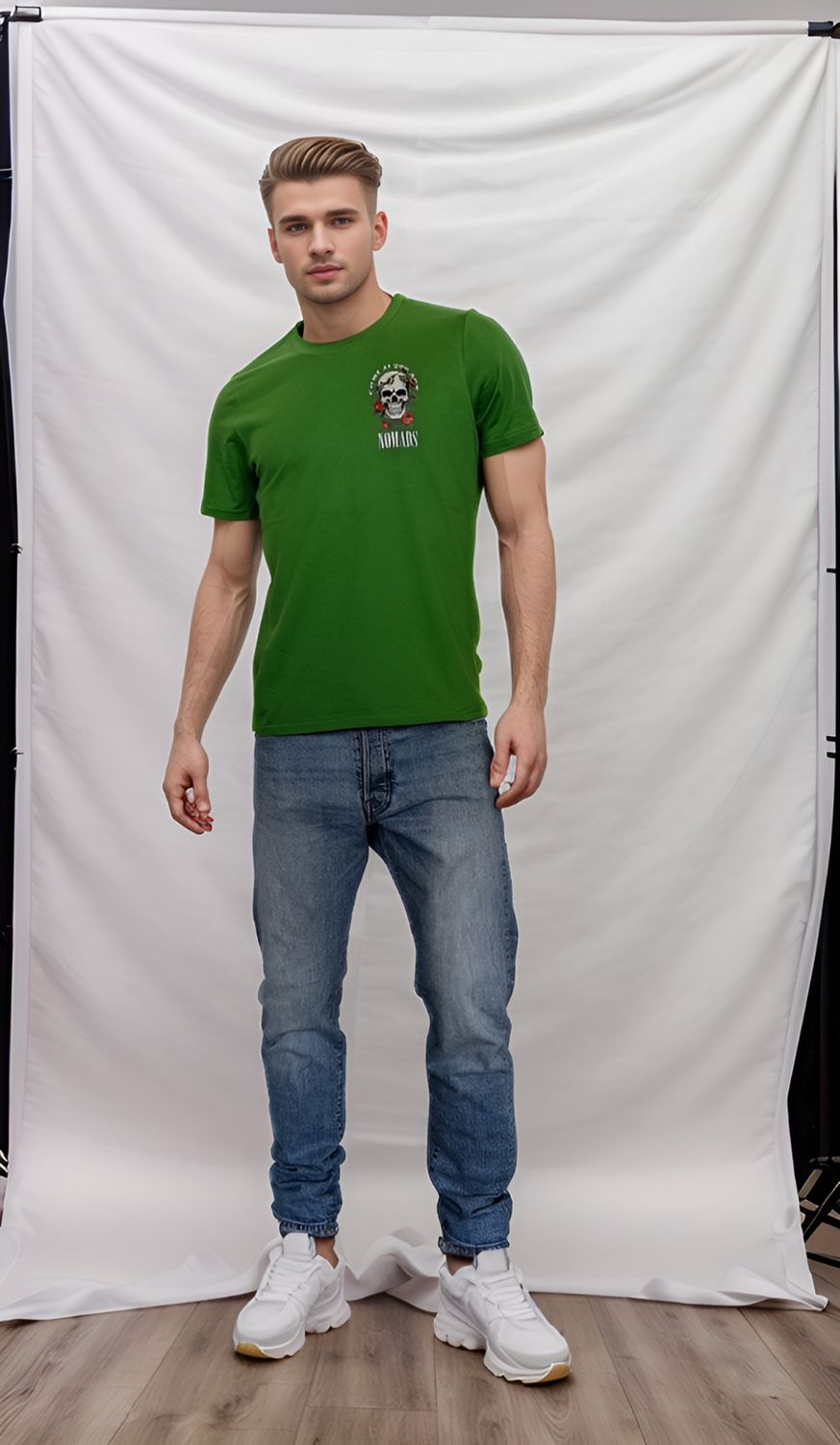 PLAYERA VERDE CRANEO CARDENAL