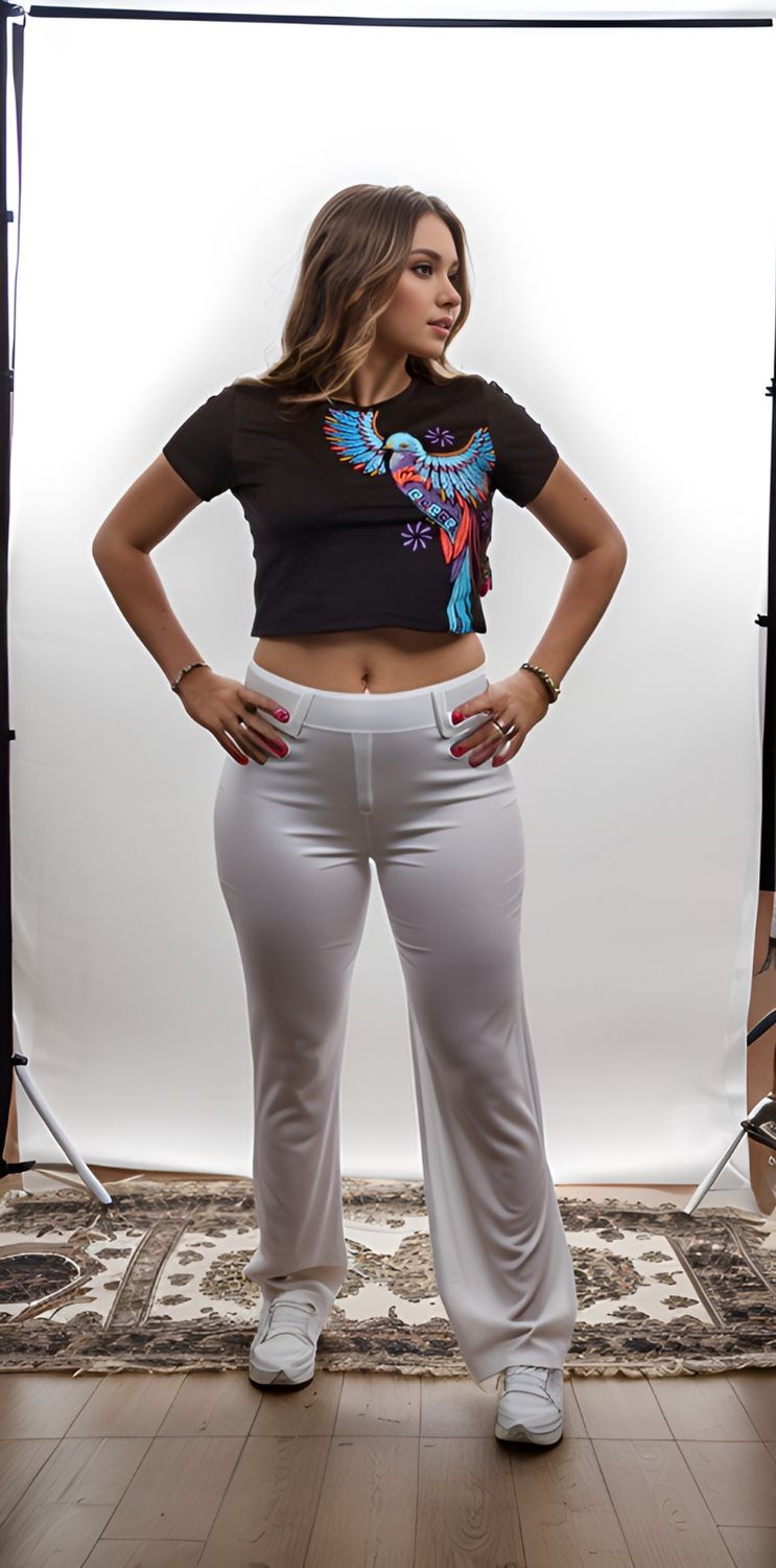 CROP TOP  NEGRO COLIBRI QUETZAL