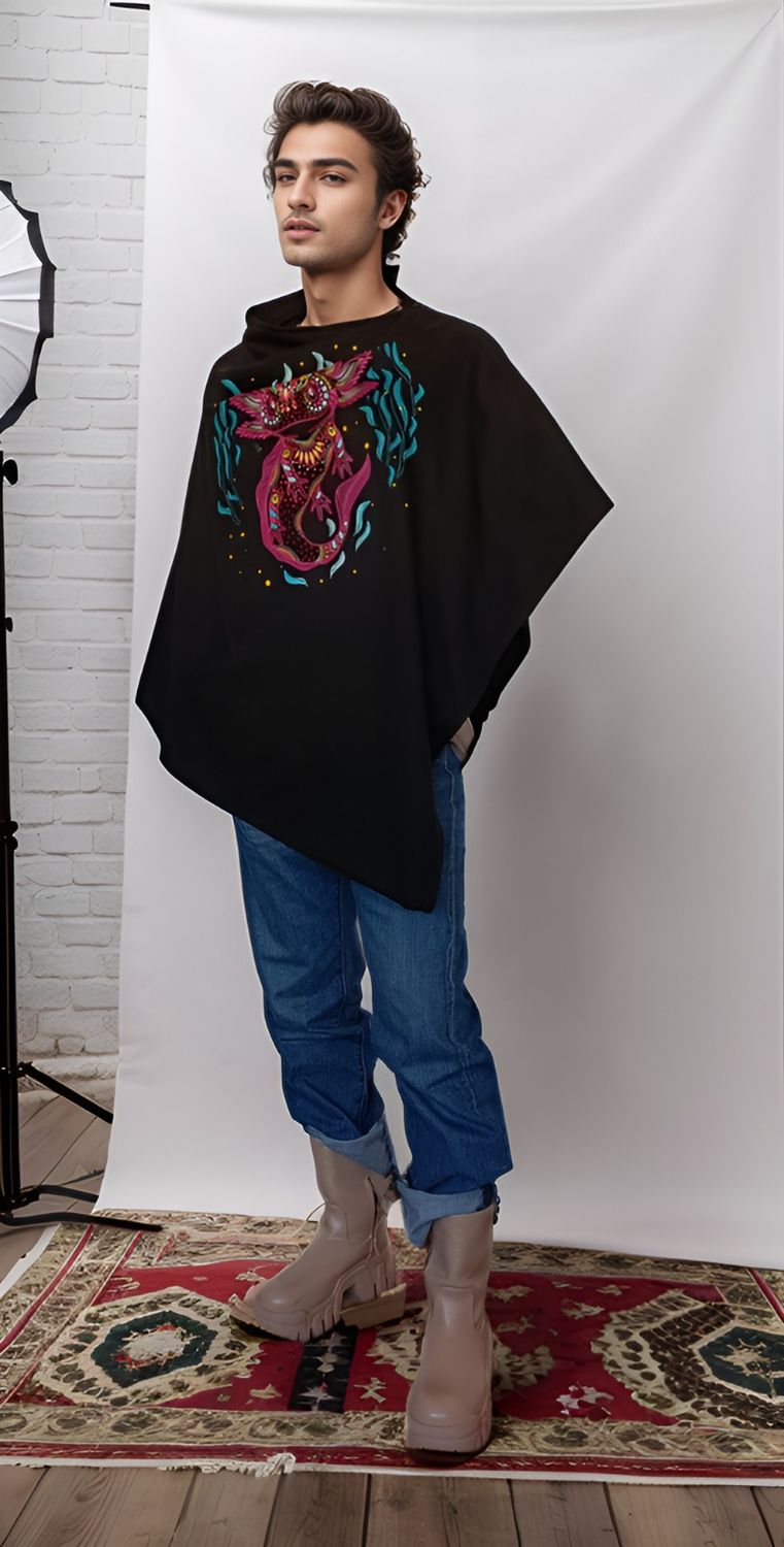 PONCHOL NEGRO AJOLOTE HOJAS