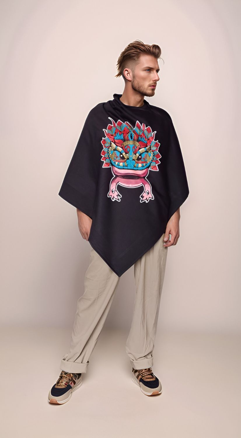 PONCHO AJOLOTE MASCARA