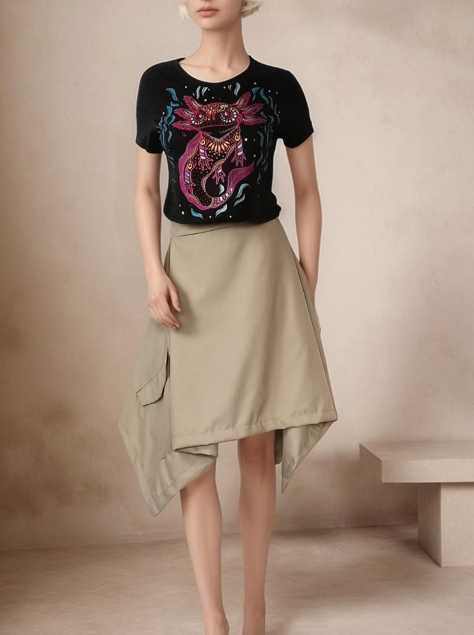 BLUSA CORTA AJOLOTE HOJAS