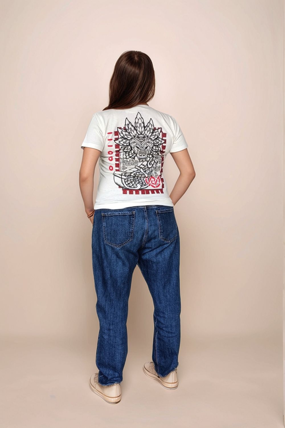 BLUSA BLANCA QUETZALCOATL MURAL