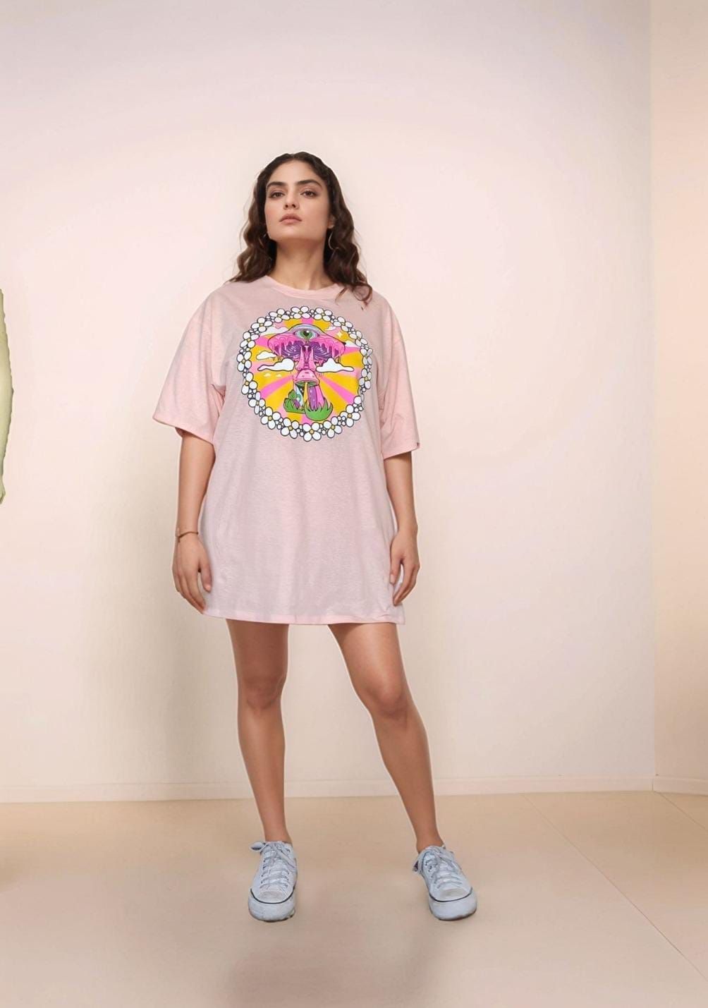 BLUSA VESTIDO ROSA HONGO OJO TRIP