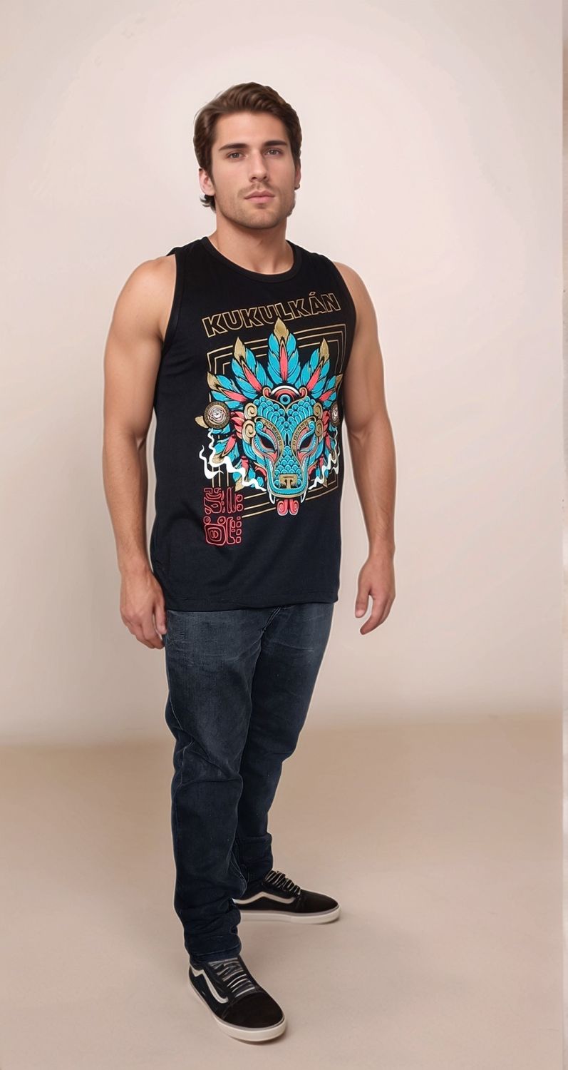 CAMISETA NEGRO DIOS KUKULKÁN