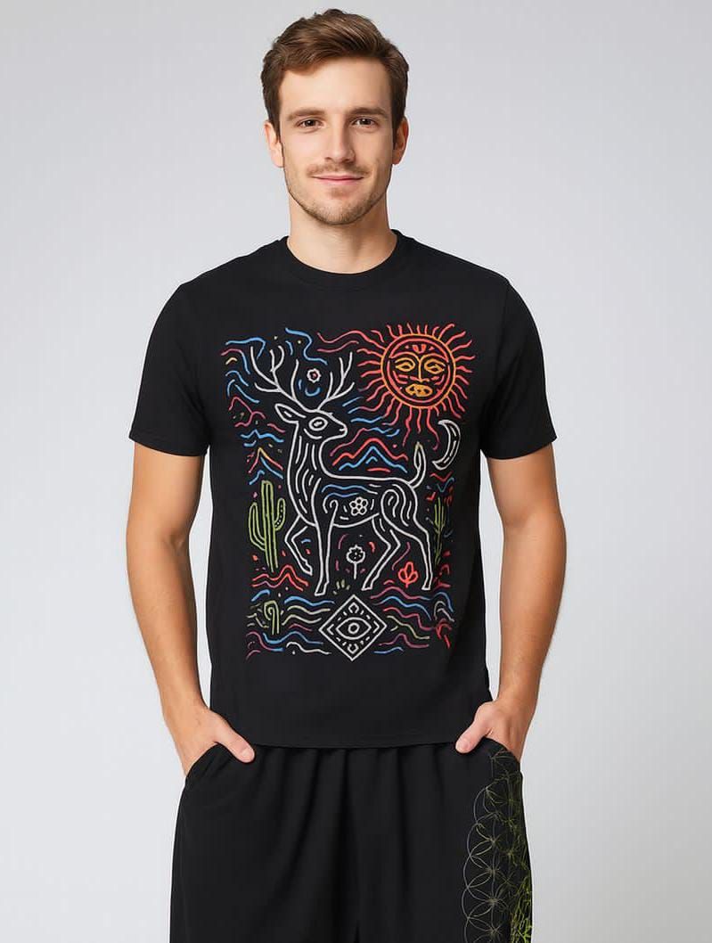 PLAYERA NEGRA VENADO REAL 14 PANO