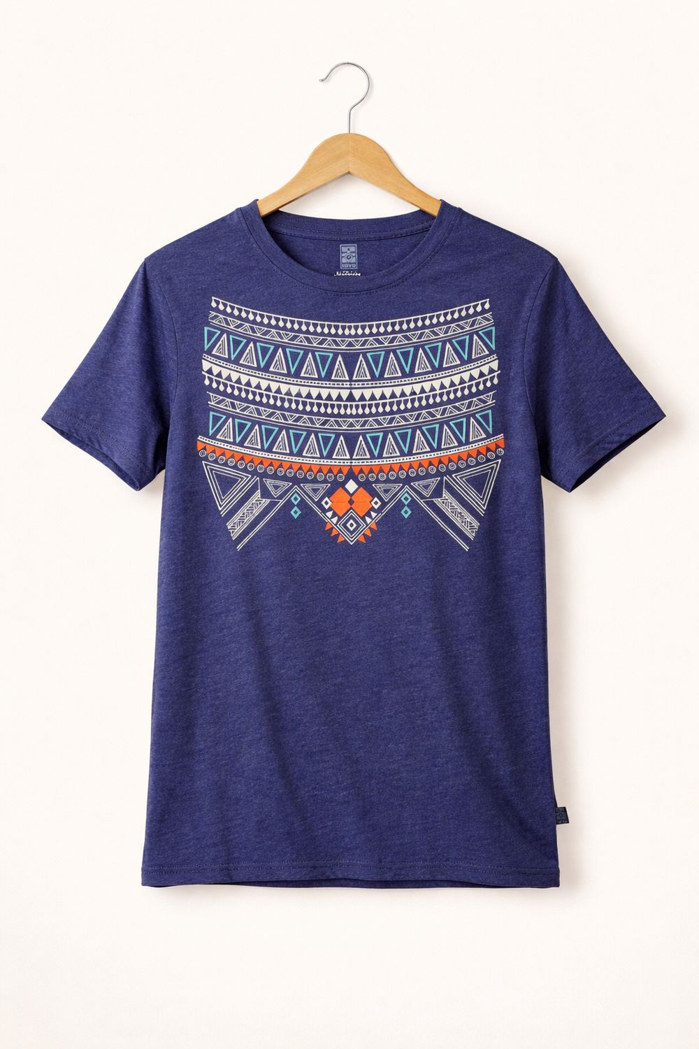 Playera Azul Jaspe Tribal Navajo