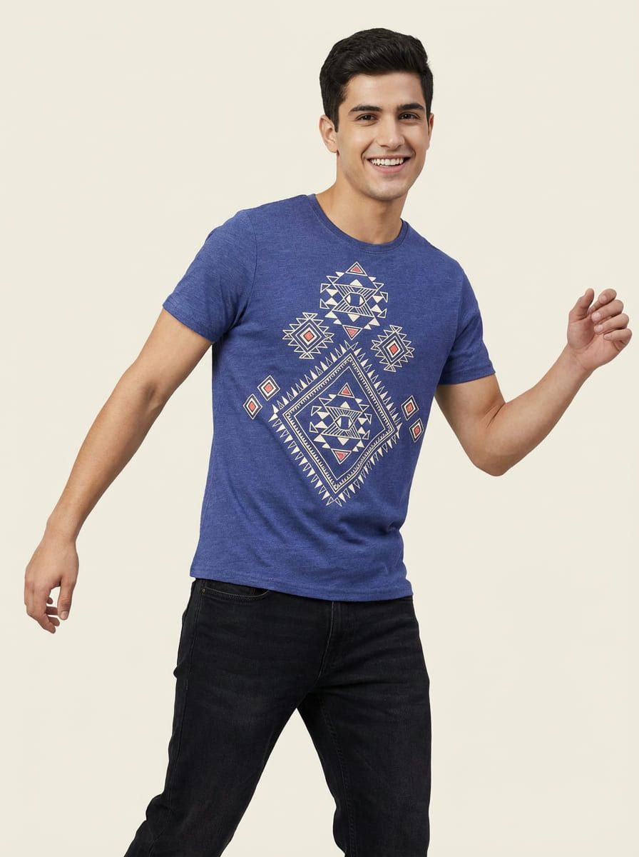 Playera Azul Jaste Arte Navajo