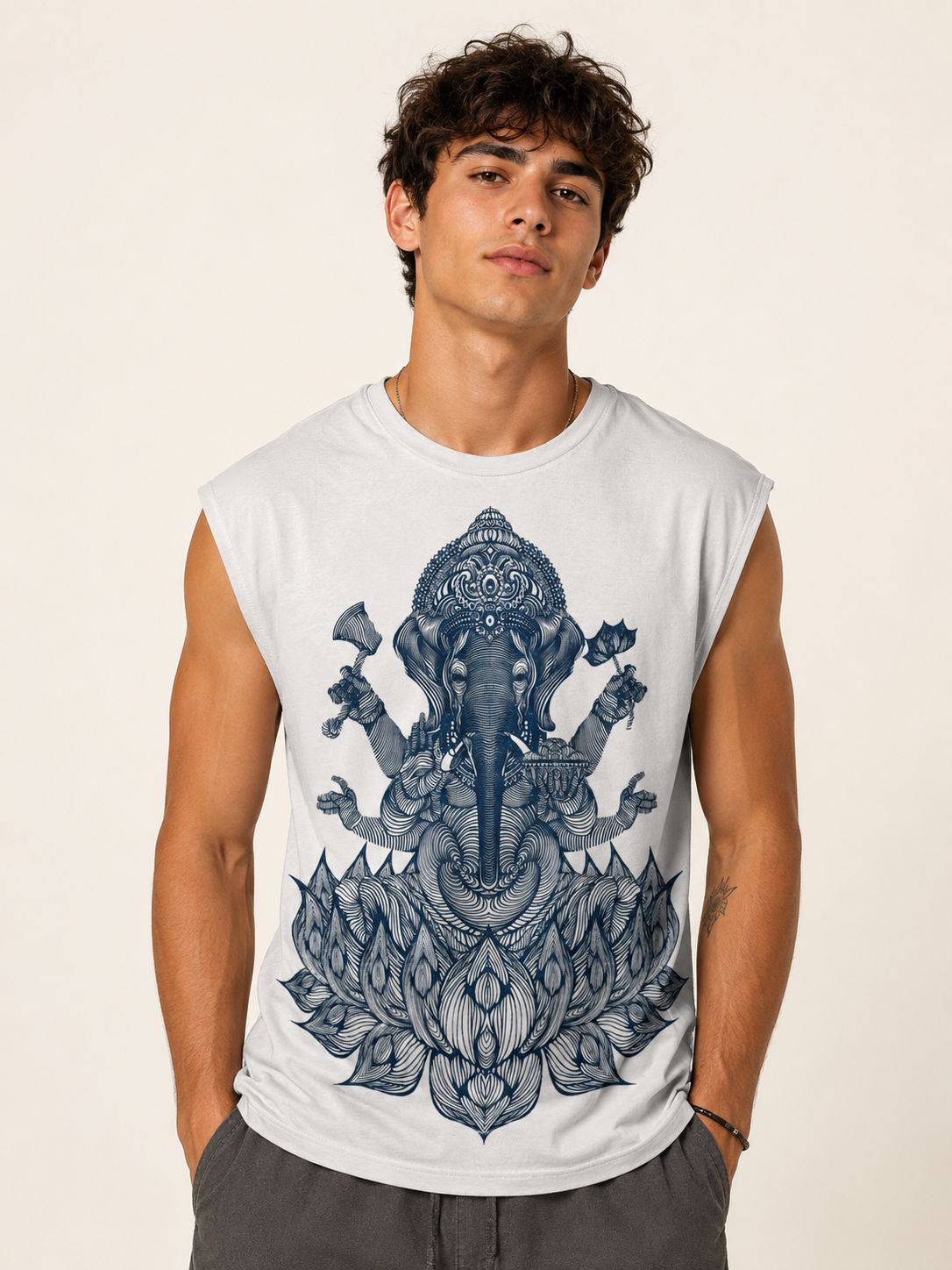 Camiseta Gris Perla Loto de ganesh
