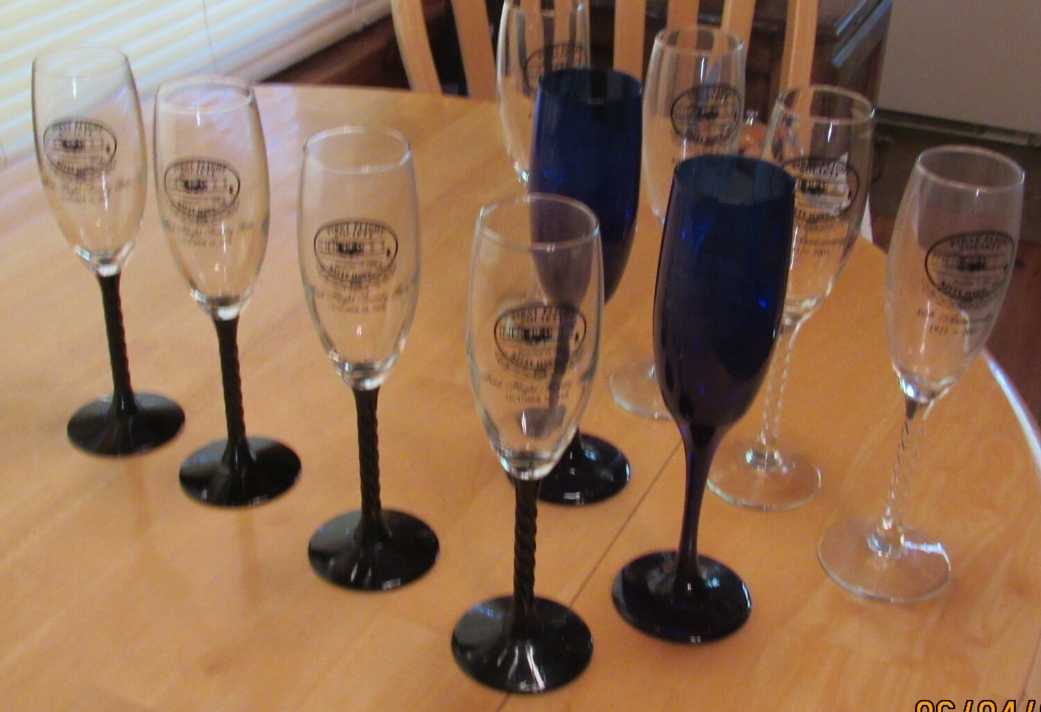 First Flight Society Champagne Glasses-Black Stem