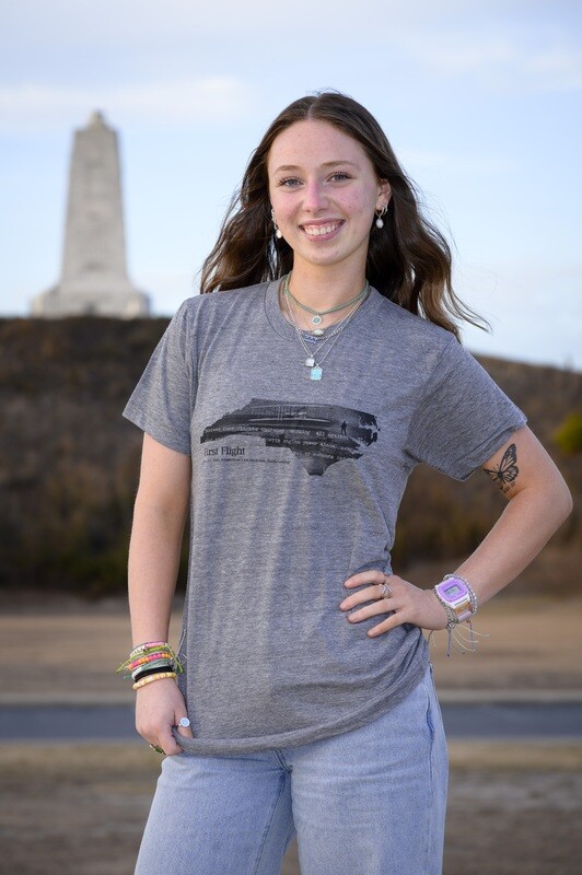 First Flight Dec. 17, 1903 NC T-shirt (Grey)
