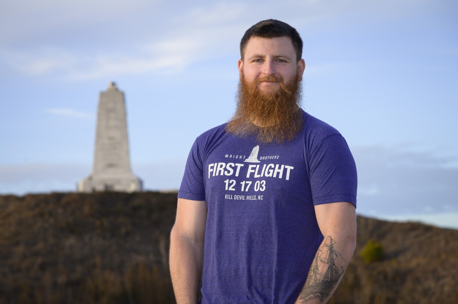 First Flight 12 17 03 Kill Devil Hills T-shirt (Blue)