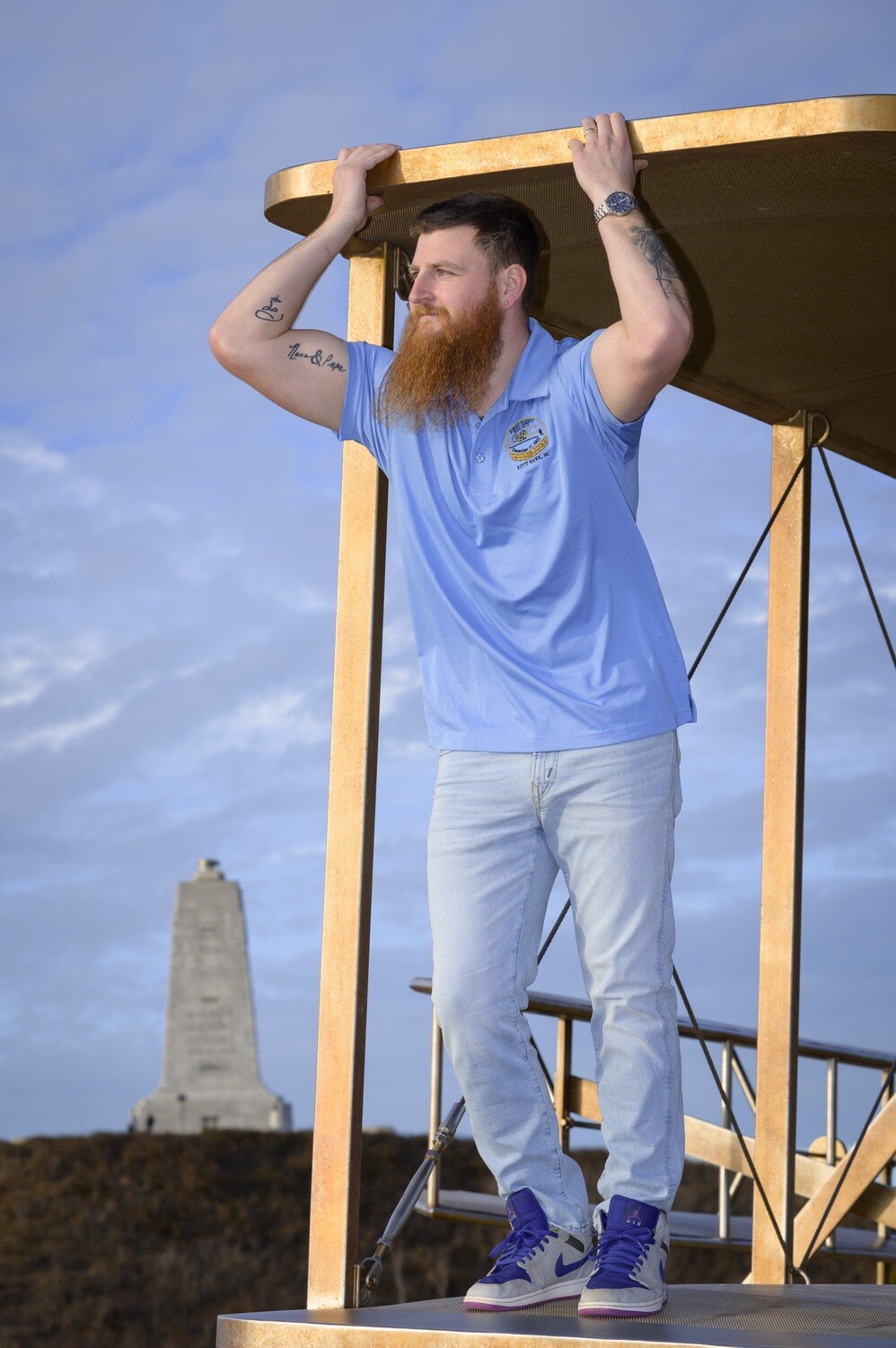 First Flight Society Blue Polo