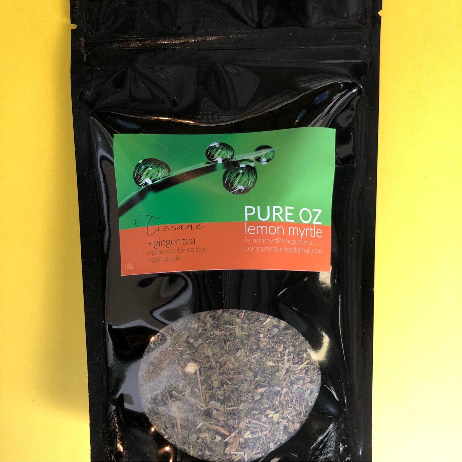 Lemon Myrtle Tissane and Ginger tisane 