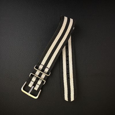NATO Watch Strap Black and White - 22 mm