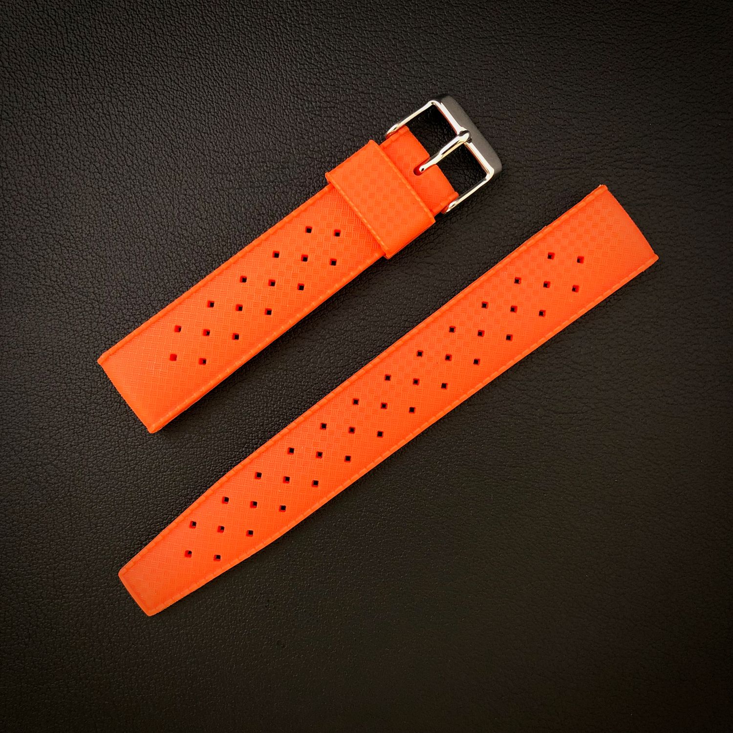 Orange watch strap silicone 18mm