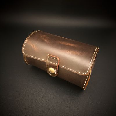 Genuine Leather Watch Roll - Travel storage for 2 Watches