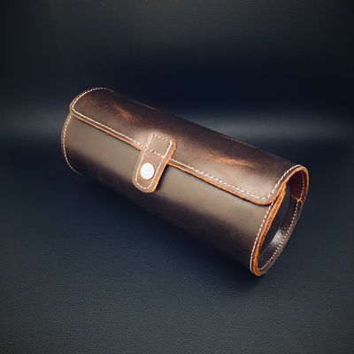 Genuine Leather Watch Roll - Travel storage for 3 Watches