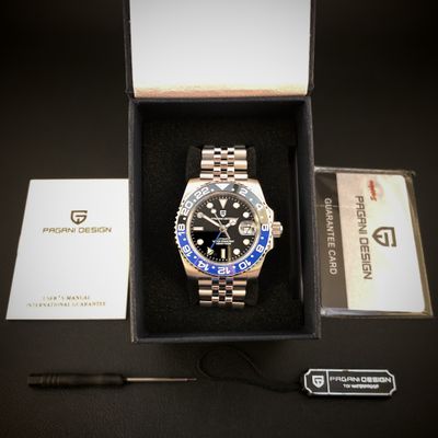 Pagani Design PD-1662 BATMAN – 40 mm GMT-klocka med safirglas, keramisk bezel &amp; 100 m vattenskydd