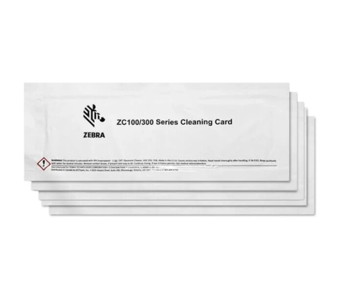 Zebra ZC100/ZC300 Cleaning Card Kit - x5 Cards