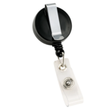 Badge Reel &amp; Strap Black - Pack of 50