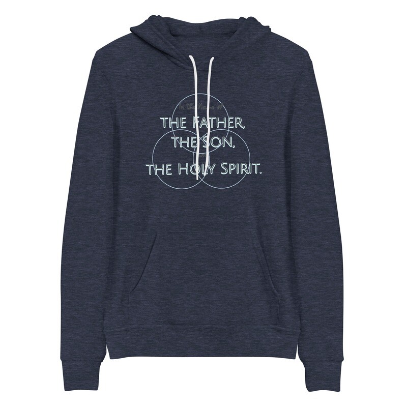 &#39;Trinity&#39; Adult Unisex Hoodie, Color: Heather Navy, Size: S