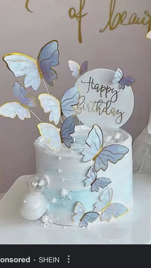 Blue Butterfly Cake + Macarons