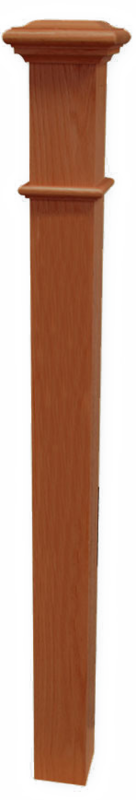 Box Newel 3-1/2&quot; Beaded - Sapele Mahogany